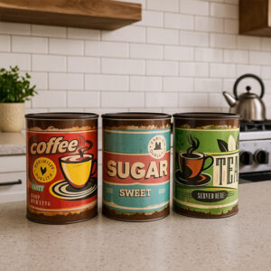 3 pack Ceramic Canisters - Coffee, Sugar & Tea